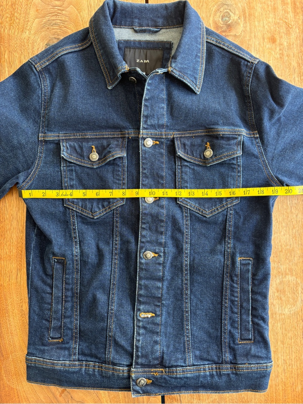Zara Men's Medium Denim Jacket Classic Jean Jacket - Picture 9 of 16